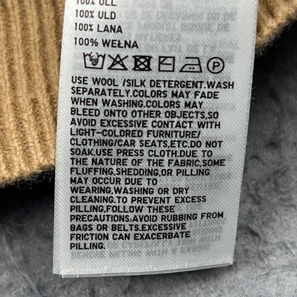 Uniqlo Lambswool Half Zip Sweater Women's Medium Brown 100% Wool Ribbed Jumper - Picture 6 of 11